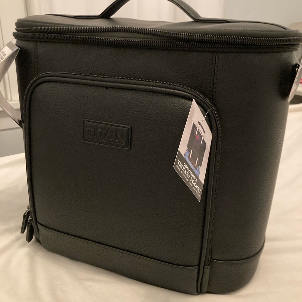 Titan Black Faux Leather Cooler NEW